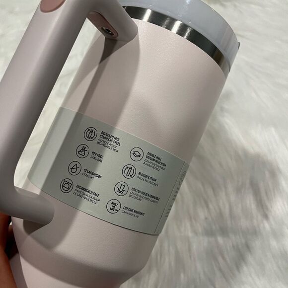 NWT Stanley Flowstate Adventure Quencher H2.0 Travel Tumbler 40 Oz Rose Quartz - Picture 5 of 8